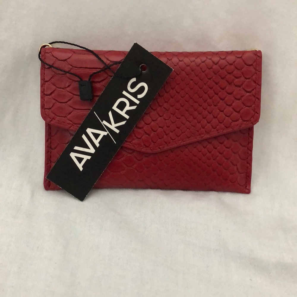 NWT Red material credit card wallet